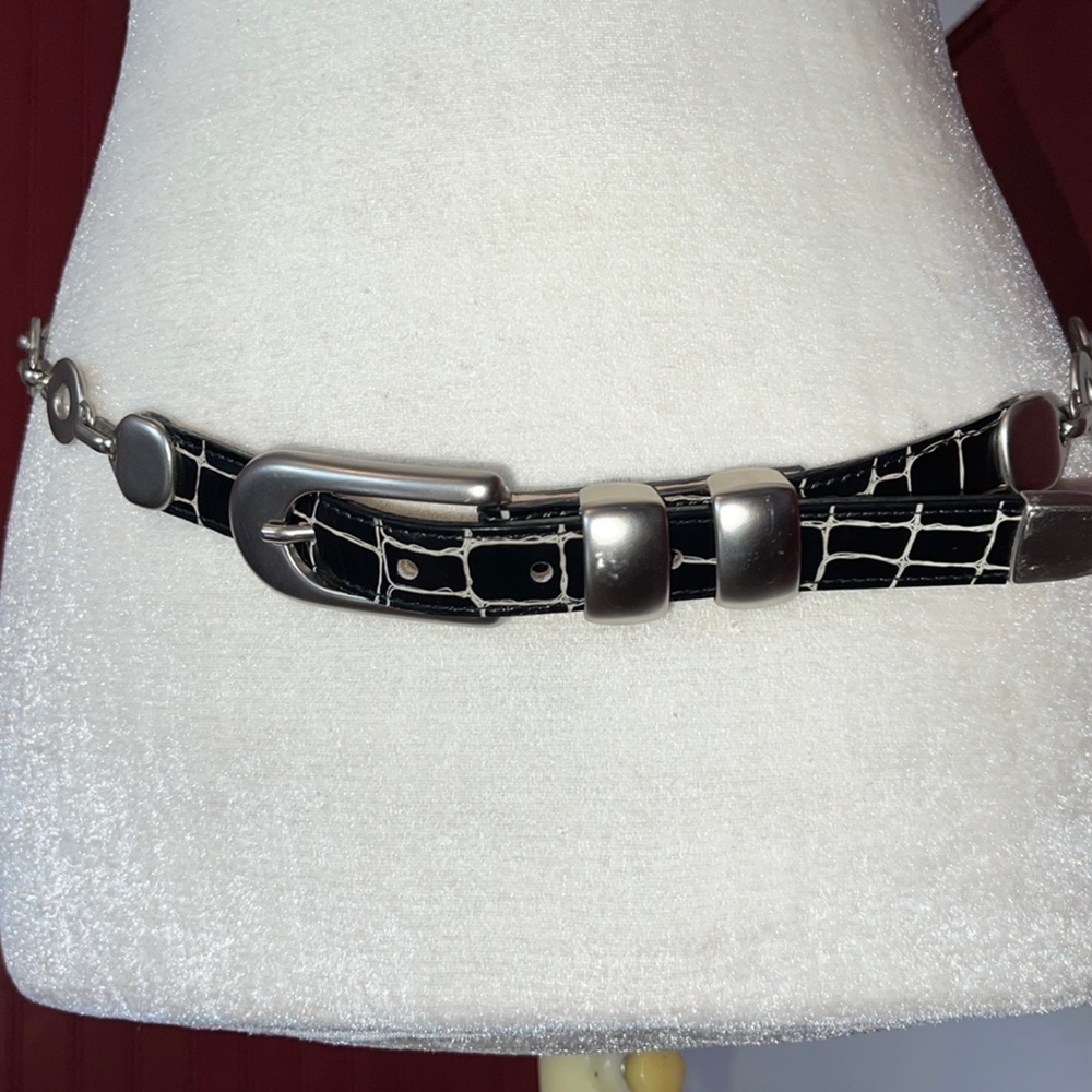 Belts by Simon Leather Belt with Brushed Silver Rings